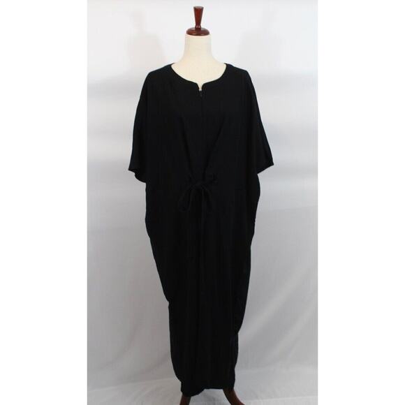 ODDBIRD Co Sz M/L Ruya Tunic Dress Black Viscose Midi NWT - Picture 8 of 13